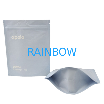 Bolsas de papel Kraft impresas a medida Bolsas de cremallera para polvo de granos de café
