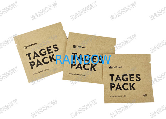 Bolsa de té vacía biodegradable a medida con sello térmico de tres lados Bolsa de embalaje de café de té Bolsa de embalaje de pastillas de papel Kraft