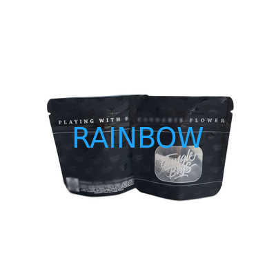 Bolsas plásticas superficiales negras mates que empaquetan la ventana delantera clara transparente ULTRAVIOLETA del punto