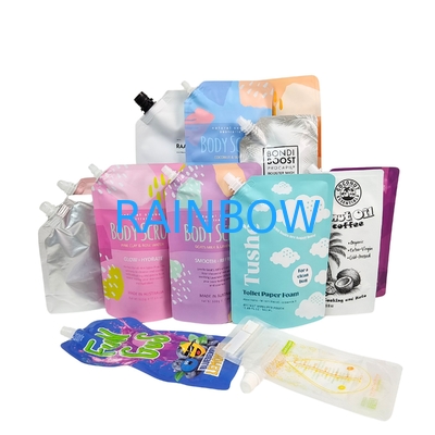 Bolsa de embalaje con boquilla de plástico líquido para cosméticos, bebidas, lociones y bolsa con boquilla