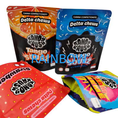 Rainbow Custom Impreso 3.5g 8th Stand Up Mylar Bolsa Comestibles Prueba de olor Bolsa especial en forma para galletas Gummy Cali Pack Combo
