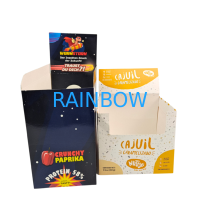 Caja de papel plegable para exhibición minorista personalizada de 3.5 g para embalaje de alimentos de cereales, frutas secas instantáneas, nueces y granos para el desayuno