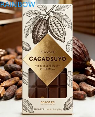 Caja de papel kraft biodegradable de grado alimenticio personalizada con ventana transparente para empaque de barras de chocolate