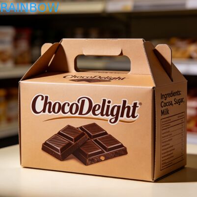 Caja de regalo de boda con estampado de papel de oro con ventana transparente para dulces y chocolates