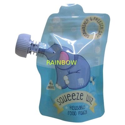 Bolsos lacrables de los alimentos para niños del canalón de las bolsas de la comida de la bebida del jugo del recipiente reutilizable de la leche